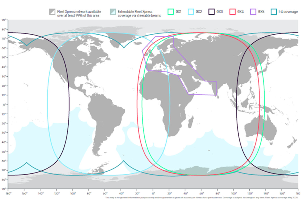 Fleet Xpress coverage map